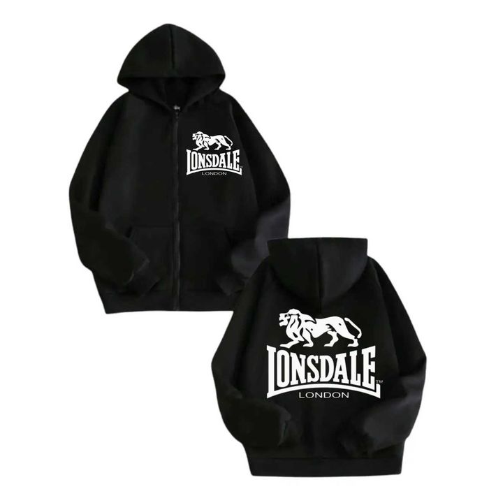 РОЗПРОДАЖ Зіп худі Lonsdale зіпка лотсдейл чорна