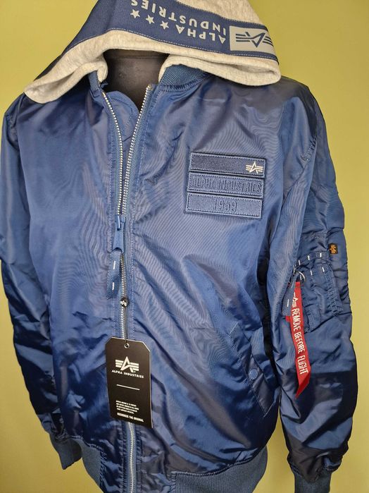 Nowa kurtka Alpha Industries MA-1 TT Hood Custom new navy rozm XXL