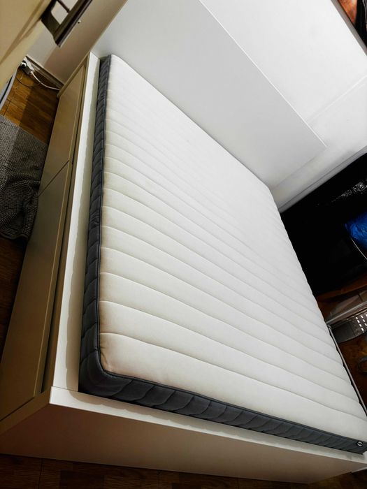 Cama IKEA MALM 160x200 + Colchão + 4 Gavetas