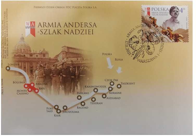 2X FDC - Fi. 5183 Armia Andersa - Szlak Nadziei.