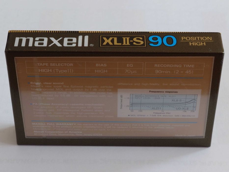 Maxell XLII-S 90 model na rok 1983 rynek Amerykański