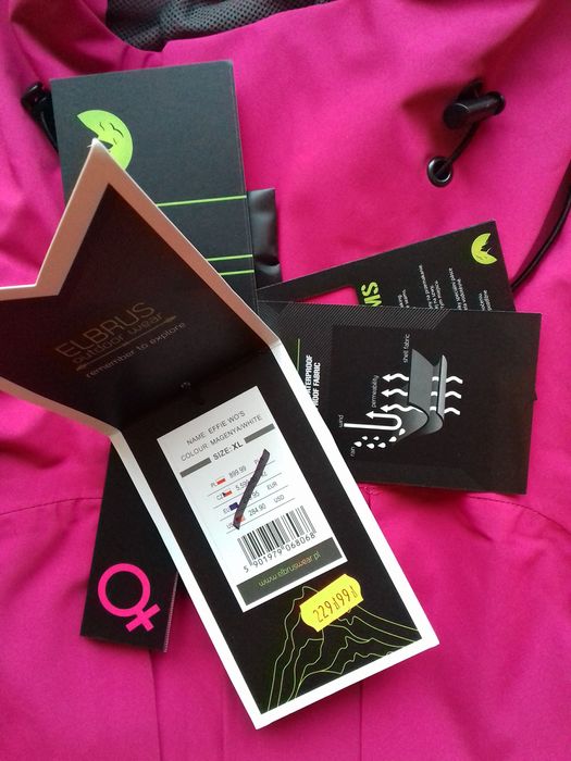 Nowa kurtka Elbrus 15000, XL różowa/fuksja