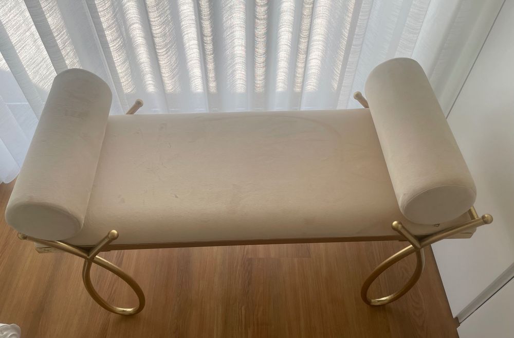 Banqueta veludo beje