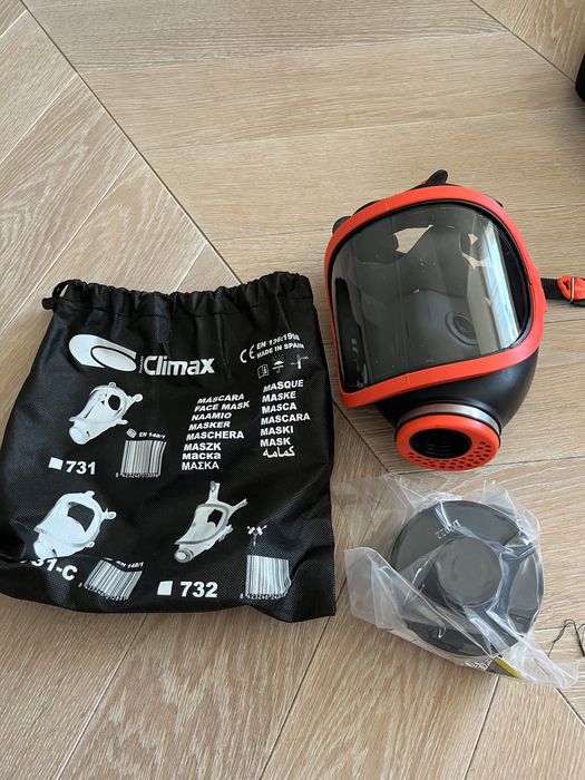 NOWY ZESTAW Maska Pełnotwarzowa CLIMAX 731-C + Pochłaniacz P 21/1-K-TS
