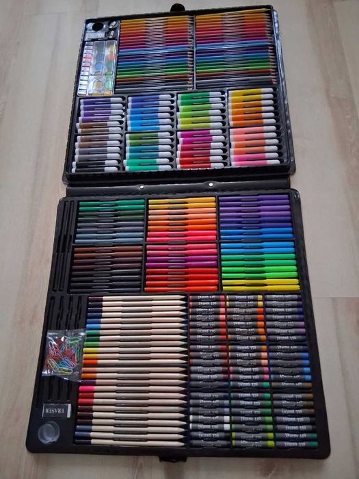 XXL Duży Zestaw Do Malowania Rysowania Artystyczny Dla Dzieci Walizka