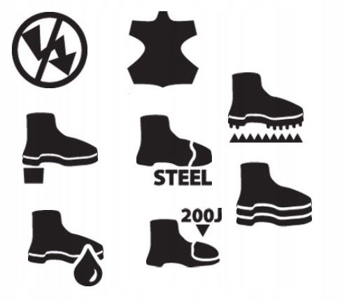 Зручні робочі ботинки чоловічі шкіряні  з захисним носком OHS