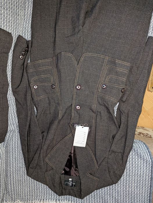 Костюм 38 М шерсть трійка піджак штани брюки спідниця