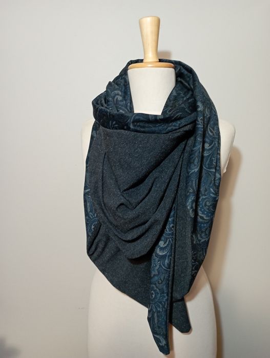 Duża chusta z klamrą, pareo, handmade