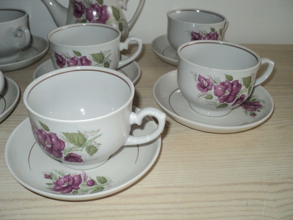 Nowy serwis kawowy 6 szt. dzbanek i cukiernica