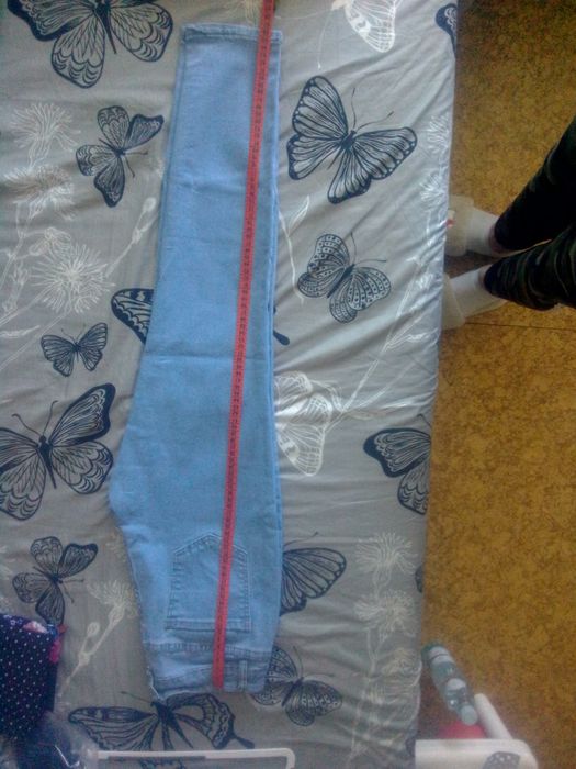 Spodnie jasny jeans damskie L cienki jeans