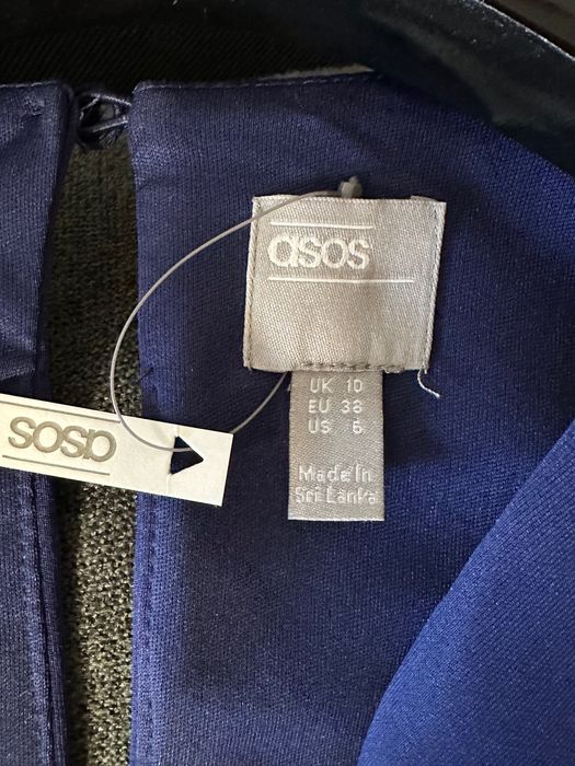 Плаття міді з неопрену з пишними рукавами asos