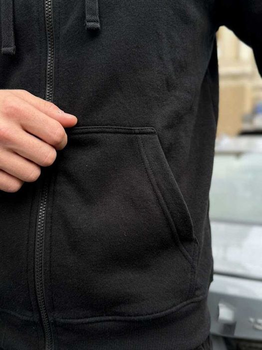 Базовое Зип Худи Cotton Без Рисунков | Плотная Кофта с Капюшоном