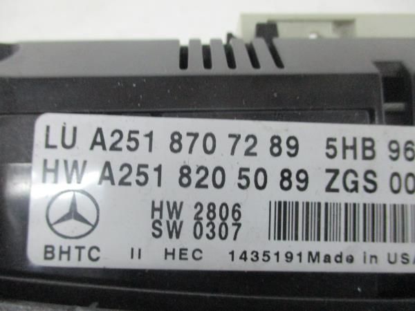 Comando chauffage / sofagem MERCEDES-BENZ Classe R (W251, V251)