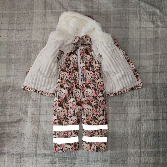 Зимовий комбінезон, куртка штани на дівчинку 2-3 роки ріст 86