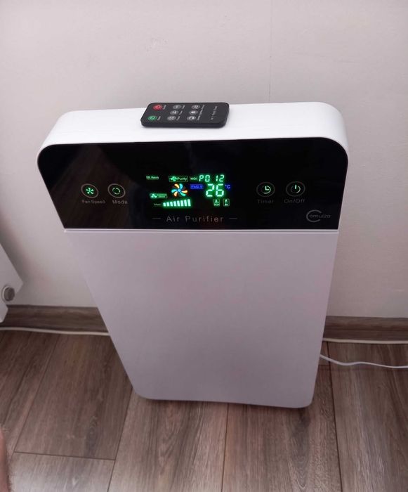 NOWY Oczyszczacz powietrza 7w1 HEPA jonizacja UV LCD 180m³/h 60m² + 2 filtry