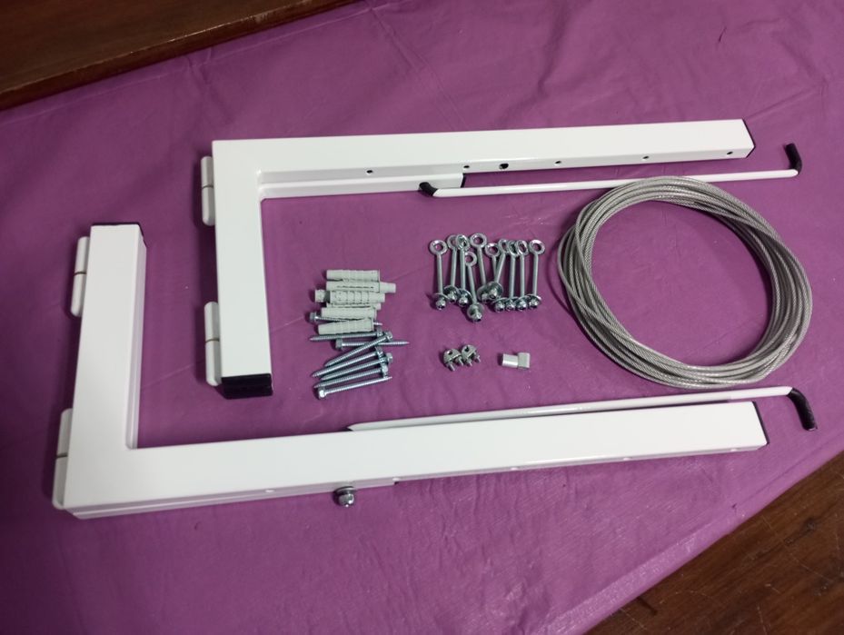 Kit estendal Estendal Rebatível 4 cordas c/ 5mt, pintado, robusto