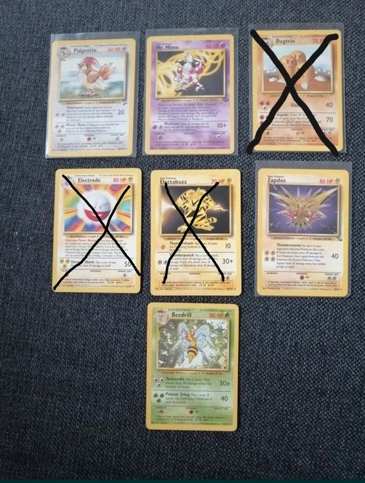 Karty Pokemon Base Set 1 2 jungle fossil rare non holo