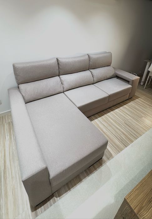 Sofá chaise long marbella bege/cinza