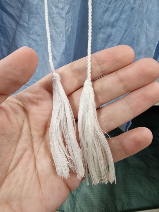 Вышиванка детская для девочки из натурального льна голубая