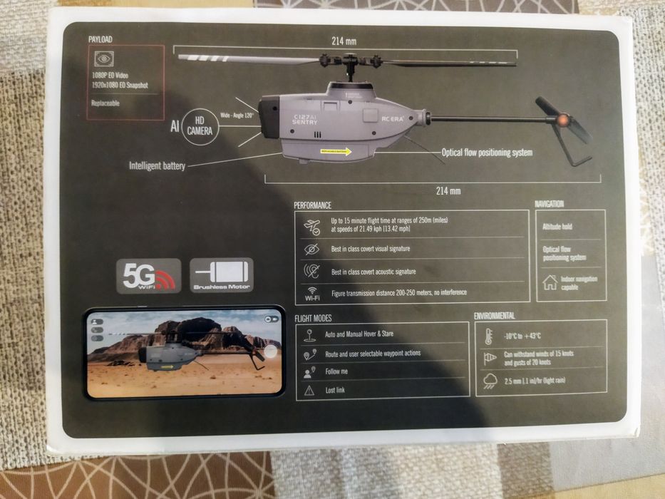 Helicóptero drone com câmera inteligencia artificial