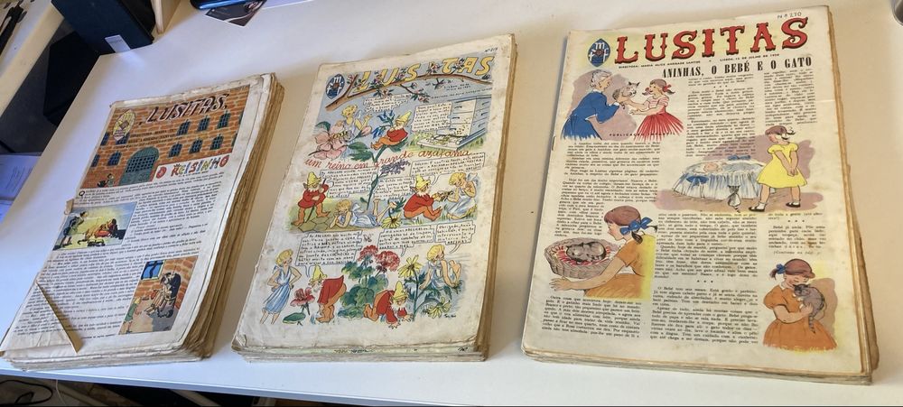 Revistas banda desenhada “Lusitas” da Mocidade Portuguesa feminina.