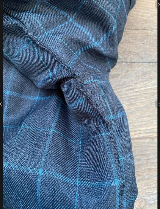 Cropp - Męska kurtka zimowa - rozm S szara w kratę na zimę z kapturem