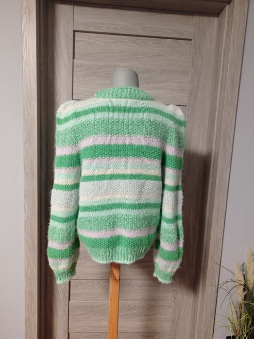 Sweter zielony w paski Vero moda