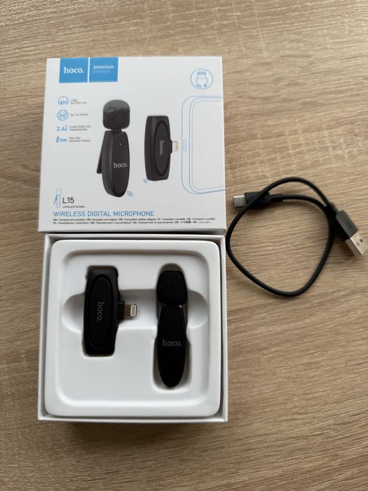 Бездротовий петличний мікрофон Hoco L15 для айфона, телефону