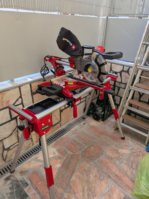 Serra de esquadria Einhell+suporte como Nova com garantia tenho a fatura motivo da venda viagem