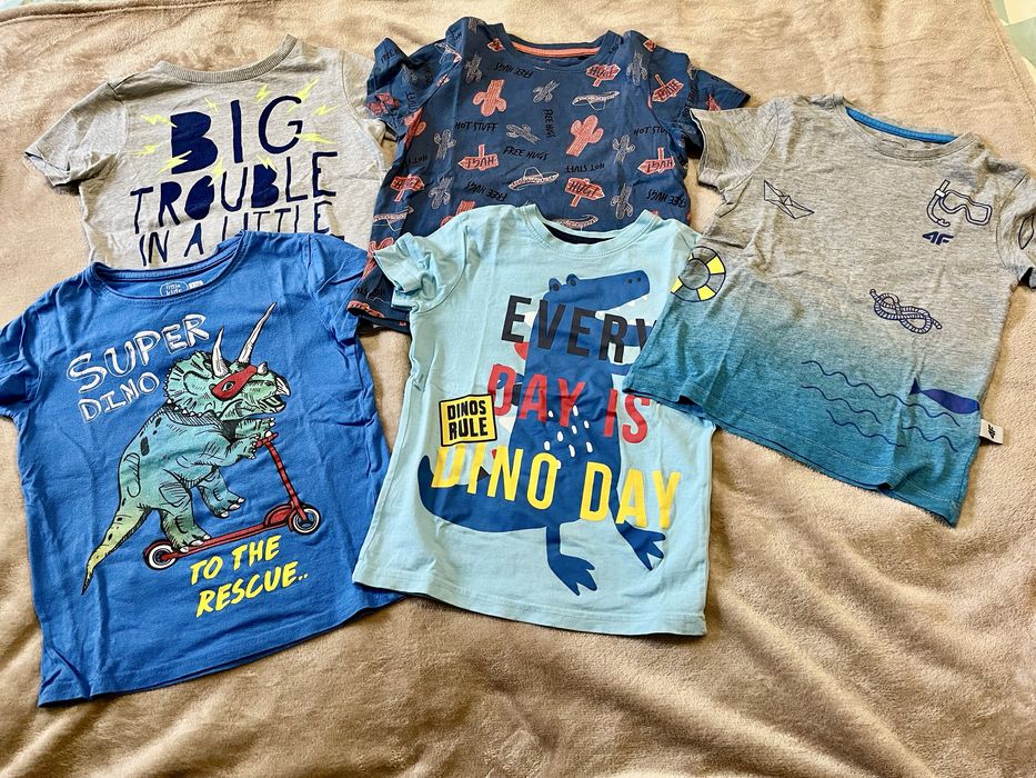 Rozm. 110, zestaw paka koszulki t-shirty dla chlopca bdb