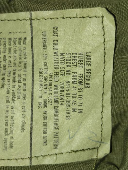 Kurtka US Army M65 kontraktowa camo woodland L