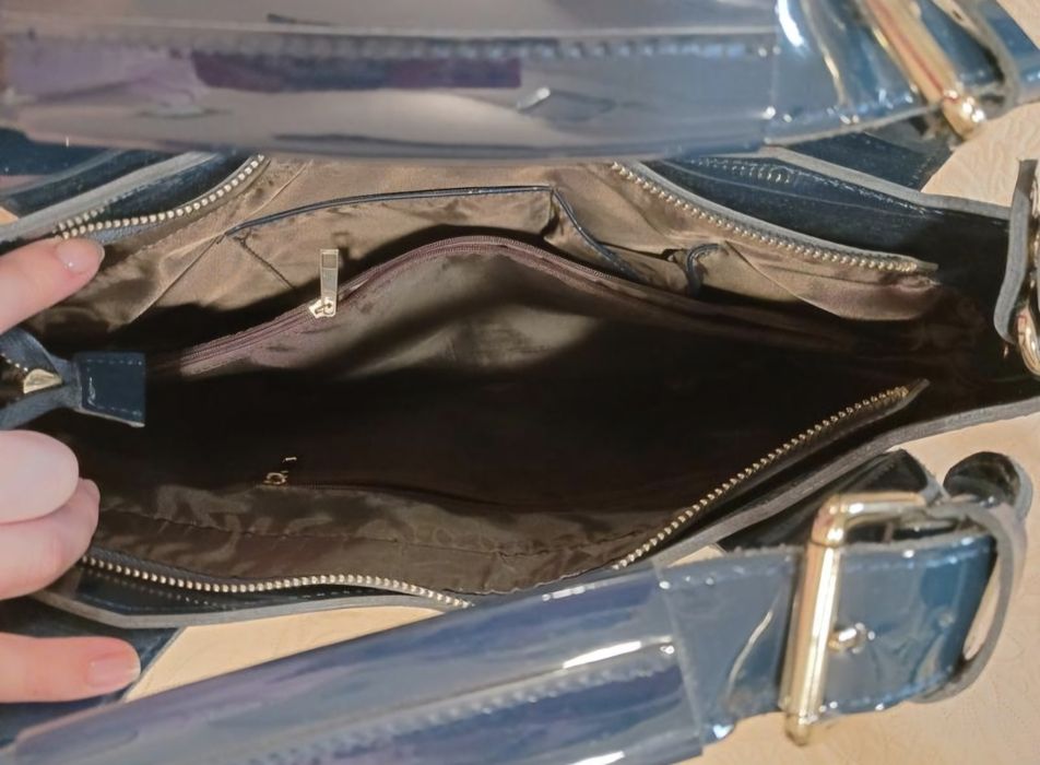 Шкіряна лаковані сумка