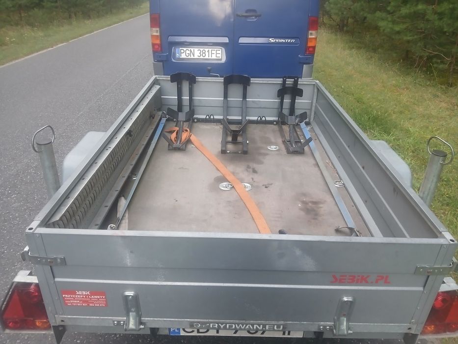 Przyczepa motocyklowa towarowa moto quad cross meble najazd pasy