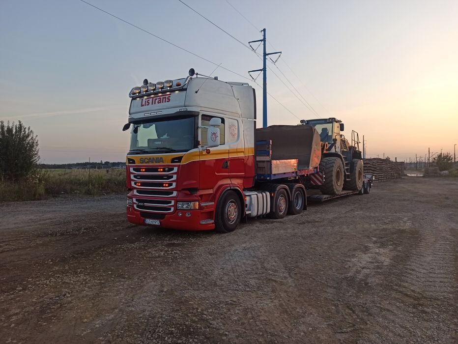 Transport maszyn rolniczych- kombajnow, sierczkarni, przyczep