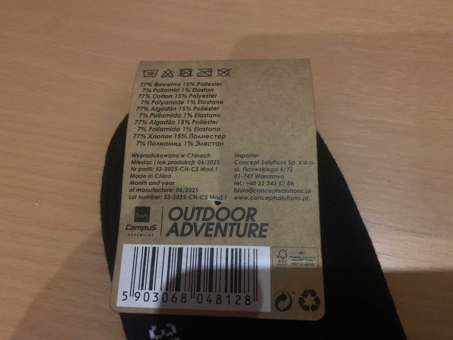 Campus ESSENTIAL skarpetki czarne 3-pak rozmiar 35-38