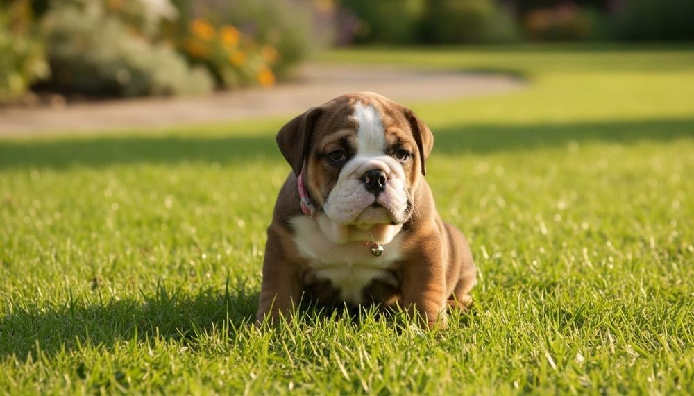 Buldog angielski piesek.