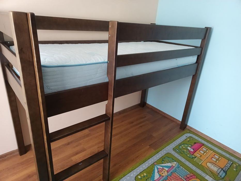 Ліжко-чердак дитяче з матрацом
