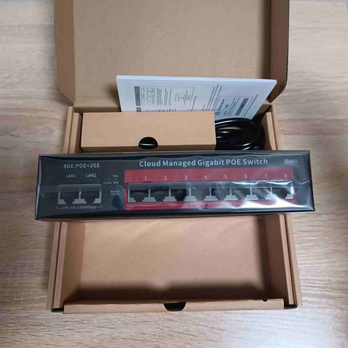 PoE Switch коммутатор Гігабітний 8+2 портів 52V 2.3A 120W GPS208 V3