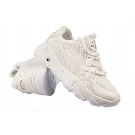 Sportowe sneakersy na grubej podeszwie białe r 38