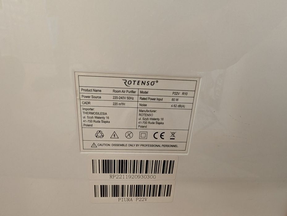 Oczyszczacz powietrza Rotenso P22V R10