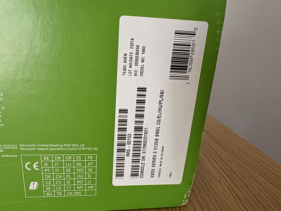 Xbox series s 512 gb kontroler pudelko