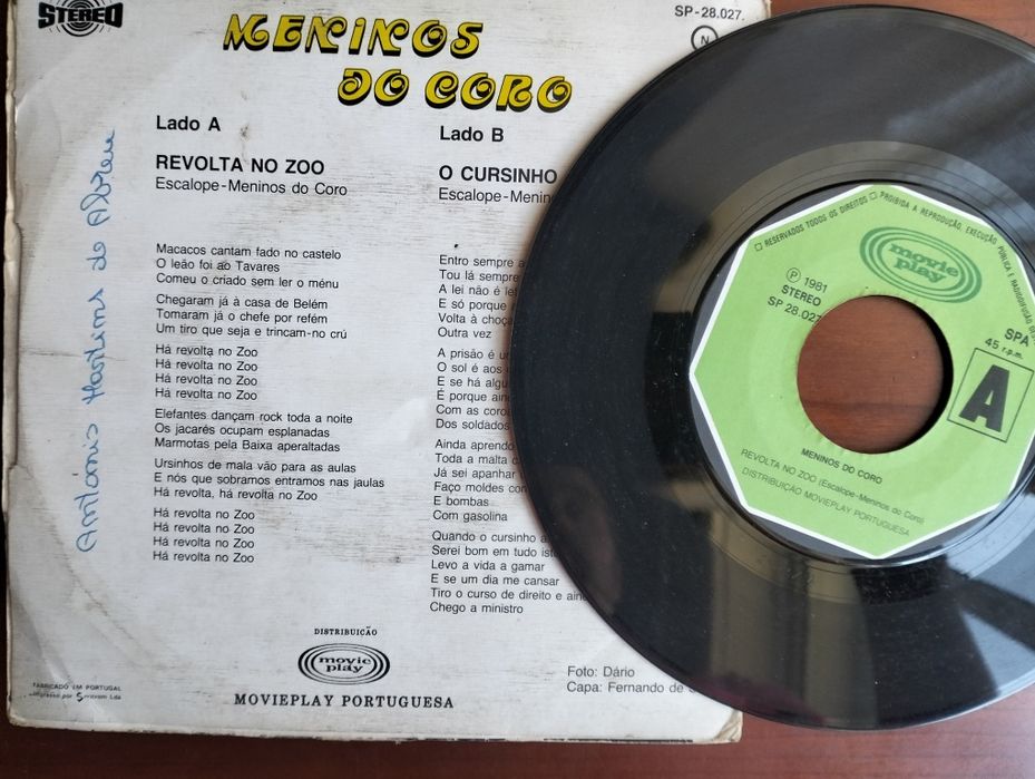 Disco de vinil single Meninos do Coro