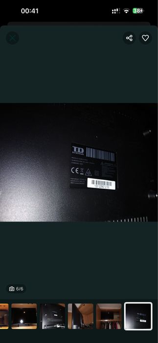 Televisão preta TDsystems nova 32”