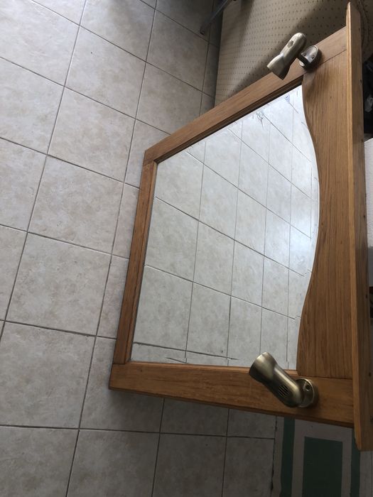 Mesa sala + espelho com luz