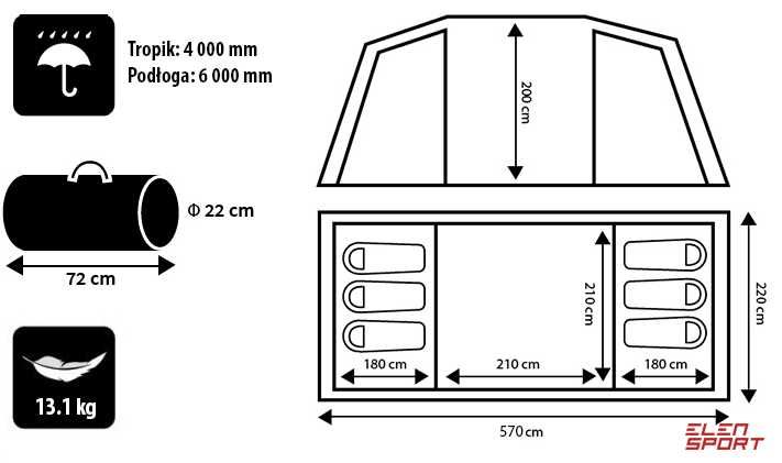 Палатка туристична Peme Bojan 6 місна Палатка туристическая
