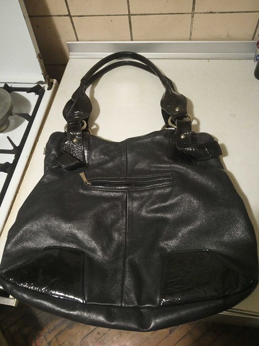 сумка кожаная чёрная женская