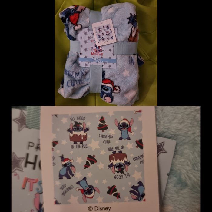 Almofada / Manta polar Disney : Stitch e Angel - Natal (novas)