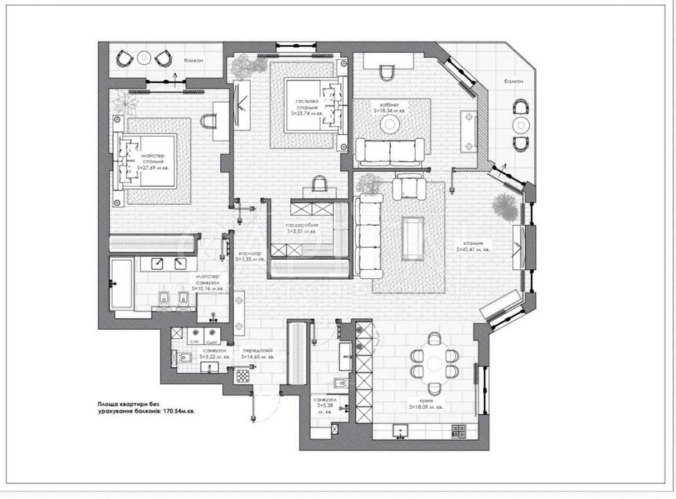 Оренда АВТОНОМНОЇ 4-кімнатної квартири у КБ ARCH HOUSE