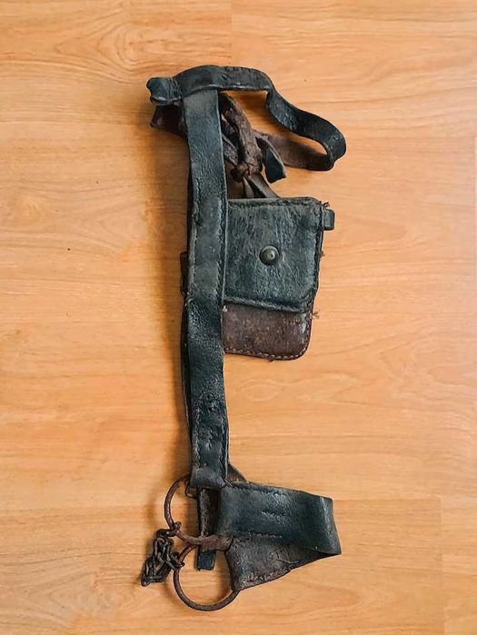 Cabeção couro genuíno século XX decoração equitação