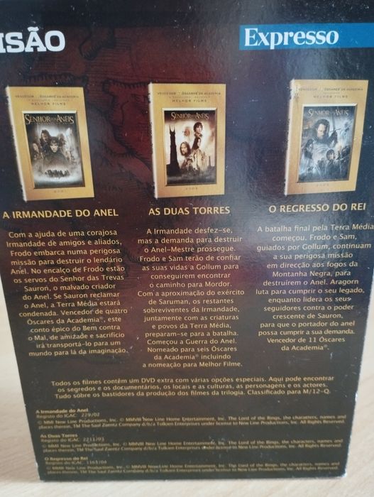 DVDs "O Senhor dos Anéis"